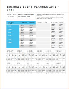 event planner spreadsheet