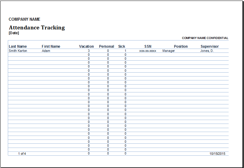 16 Attendance Sheet Templates PDF, Word, Excel