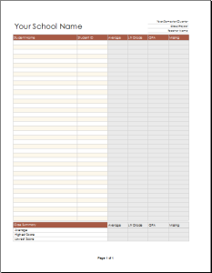 gradebook excel