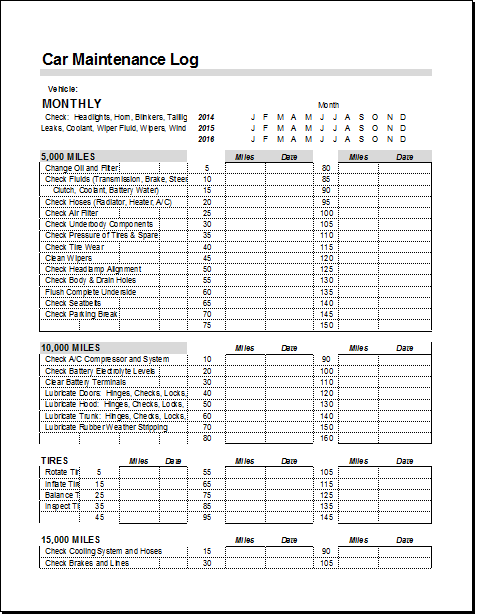 Car Maintenance Log Book