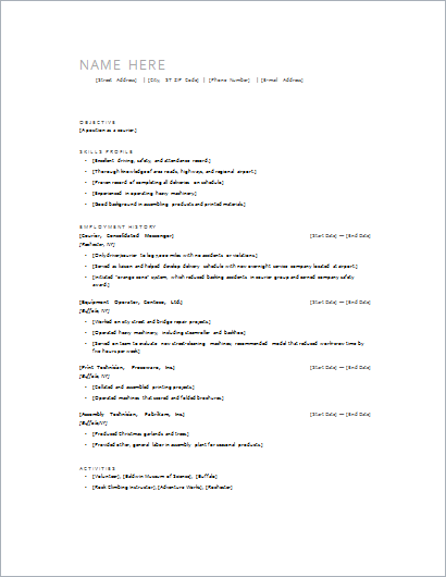 Functional resume minimalist design