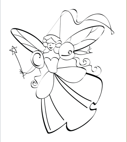 fairy coloring pages for kids very simple - photo #10