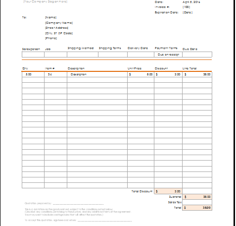 sales quote templates