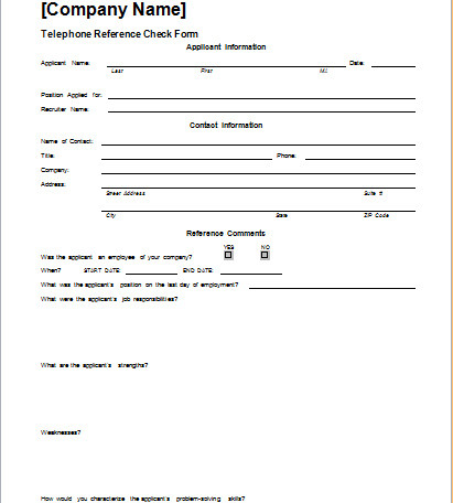 reference check template