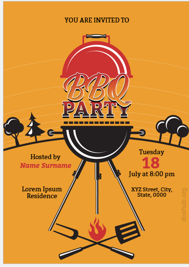 BBQ party invitation card template