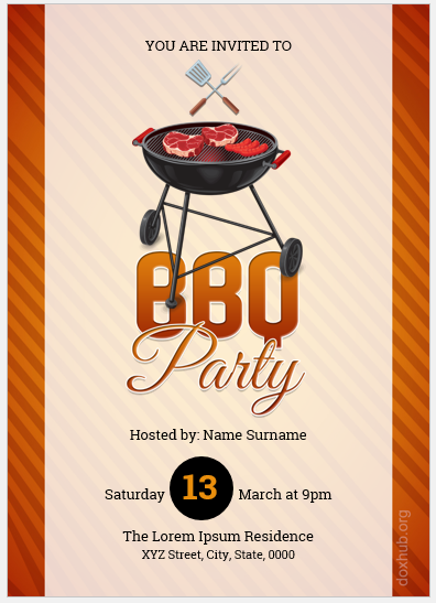 BBQ party invitation card template