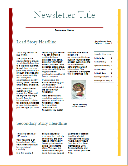 Business newsletter scallops design-4 pages
