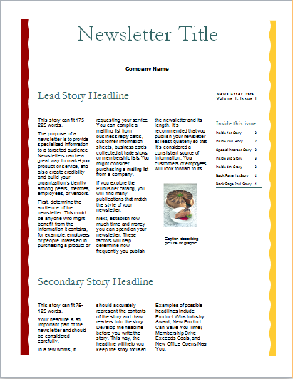 15 Editable Newsletter Templates For Ms Word Document Hub