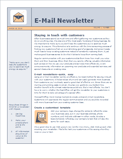 Email newsletter
