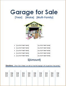Garage sale flyer