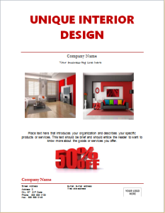 Interior design marketing flyer