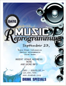 Music event program flyer