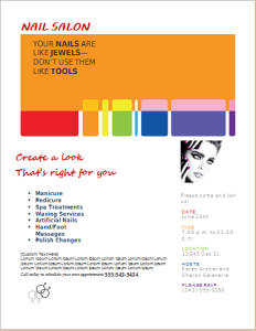 Nail salon services flyer