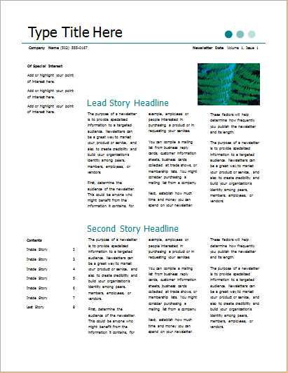 Newsletter Dots design 6 pages