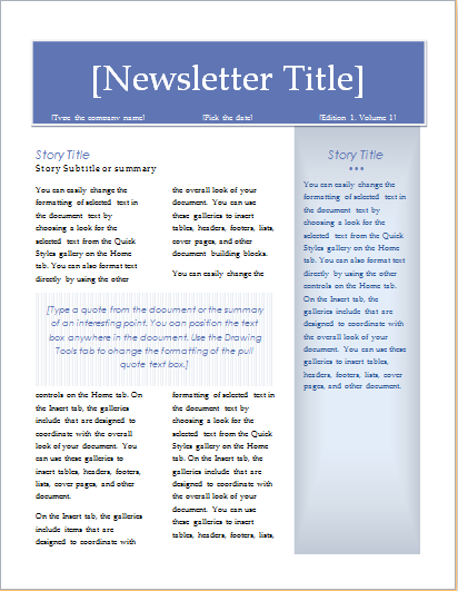 15 Editable Newsletter Templates For Ms Word Document Hub