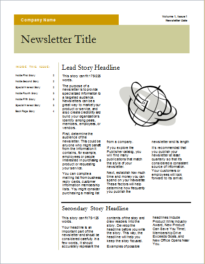 15 editable newsletter templates for ms word document hub