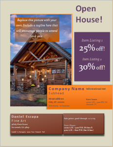 Open house flyer
