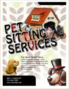 Pet sitting services flyer