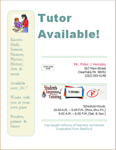 Tutor services flyer