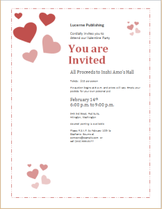 Valentine day celebration invitation