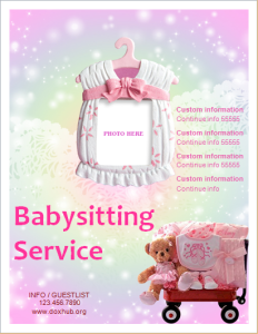 babysitter services flyer