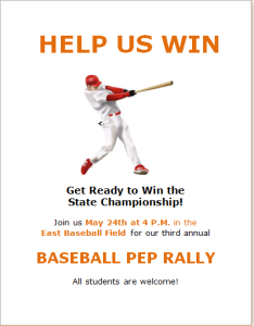 School Sports Pep Rally Flyer