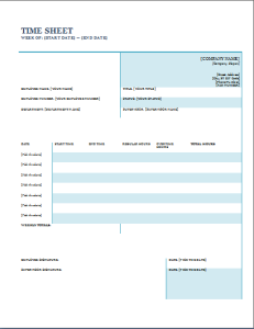 daily time sheet