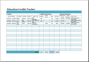 education credit tracker document hub