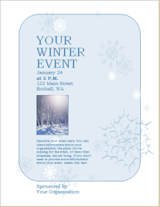 winter holiday event flyer