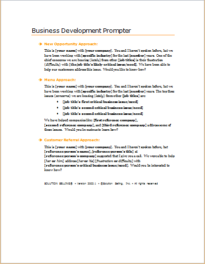 Business Development Template