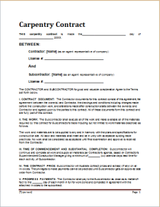 Carpentry contract