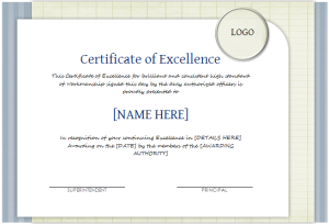 Certificate of excellence