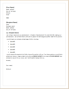 Cover letter for chronological resume