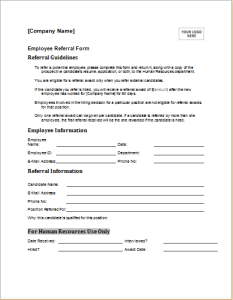 Employee referral form