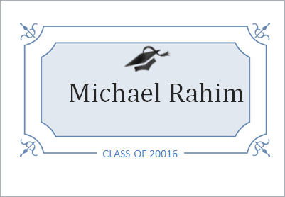 Graduation name card