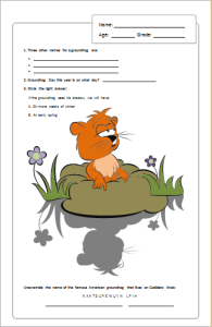 Groundhog day activity page