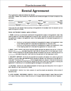 Rental Agreement Form Document Hub