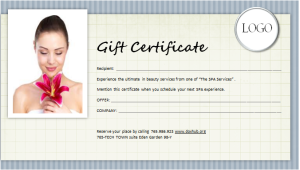 SPA gift certificate