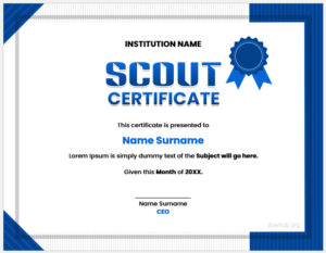 Scout certificate template