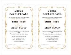 Scout certificate