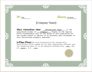 Stock certificate
