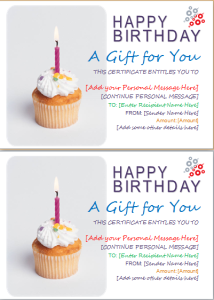 birthday gift certificate template