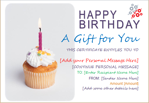 Birthday Gift Certificate Template For Word Document Hub