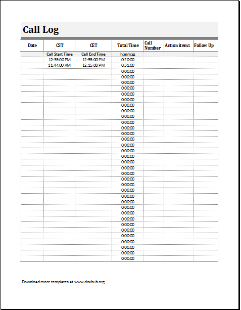 Log Templates Excel For 2021 Printable And Downloadable Gust