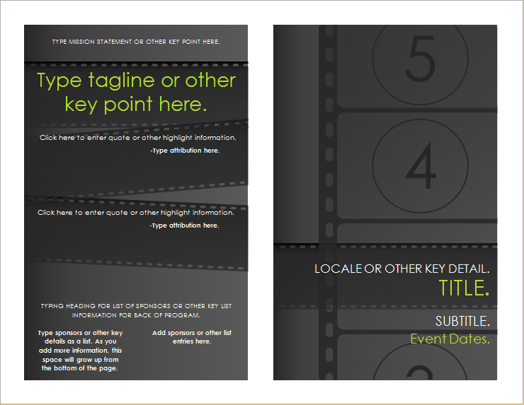 Film Festival Brochure Template