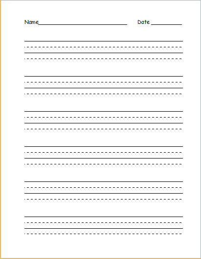 Hand writing practice paper