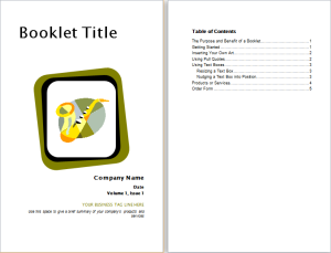product advertisement booklet