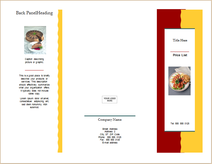 Product Sale Brochure With Price List For WORD