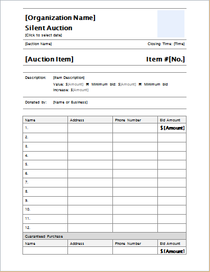 Bid Forms Template from www.doxhub.org