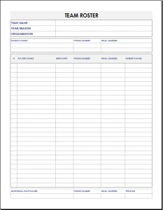 sports team roster